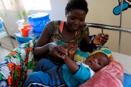 A young boy recovering from malaria